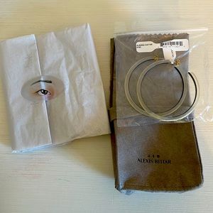 NWT Alexis Bittar large gold skinny hoops